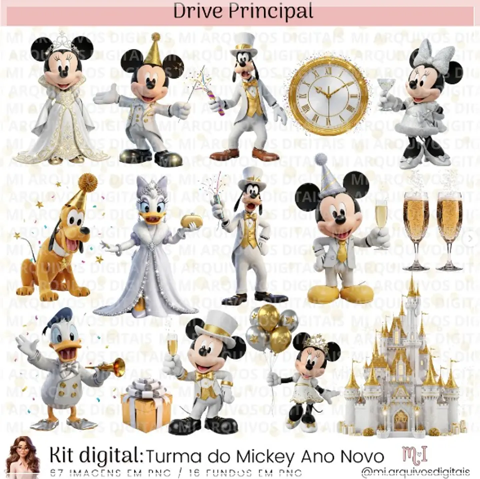 Kit Digital Disney Ano Novo Clean Natal 4 1