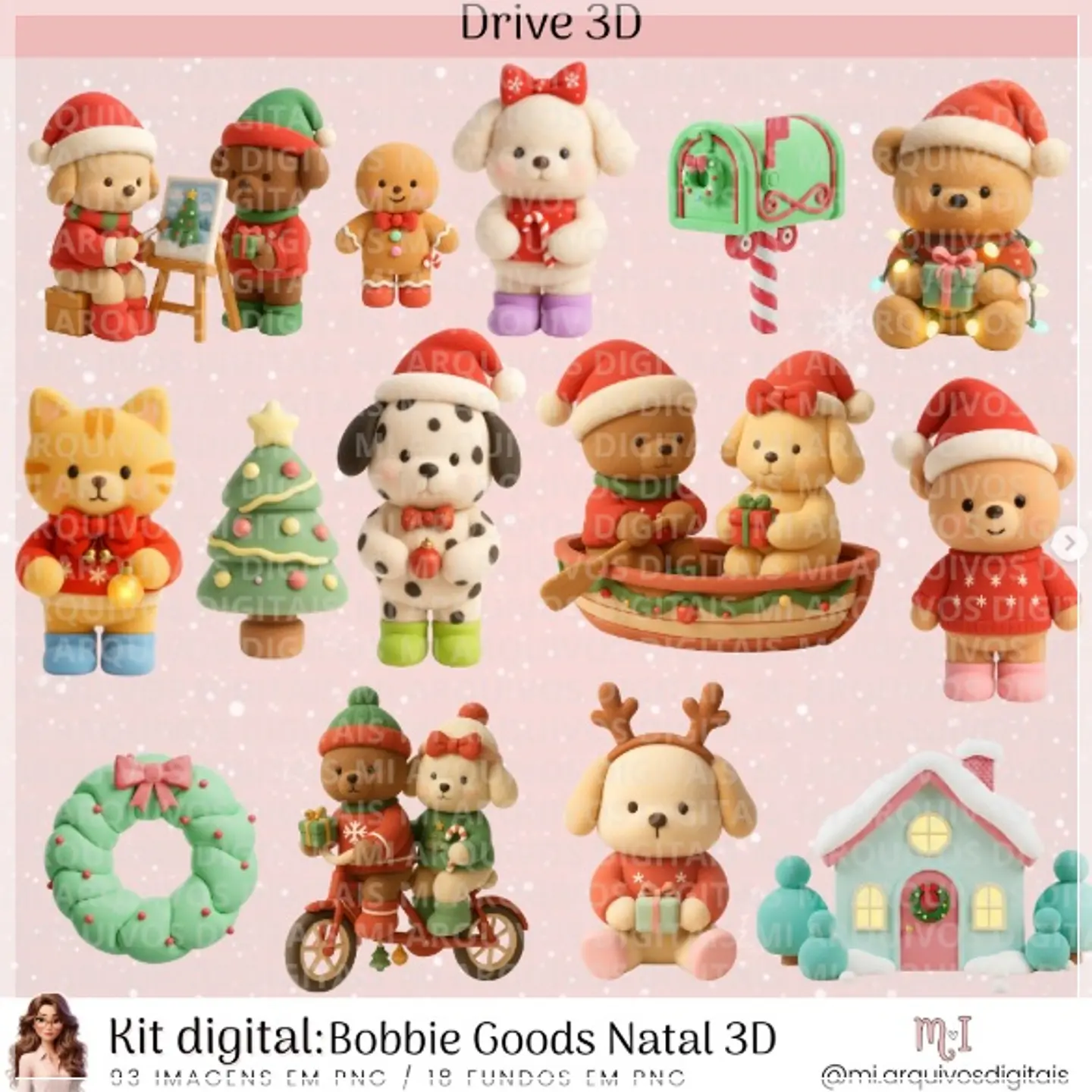 Kit Digital Bobbie Goods 3D Natal 2 1