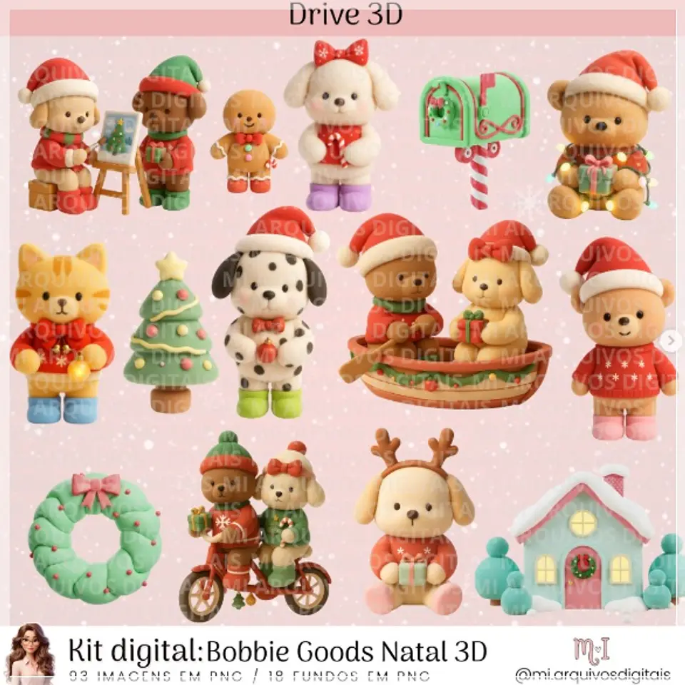 Kit Digital Bobbie Goods 3D Natal 2 1