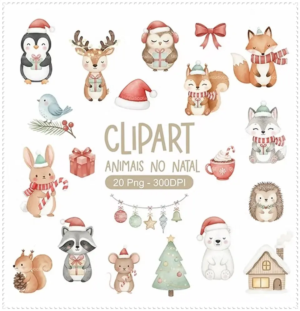 Kit Digital Animais Natal 1 1