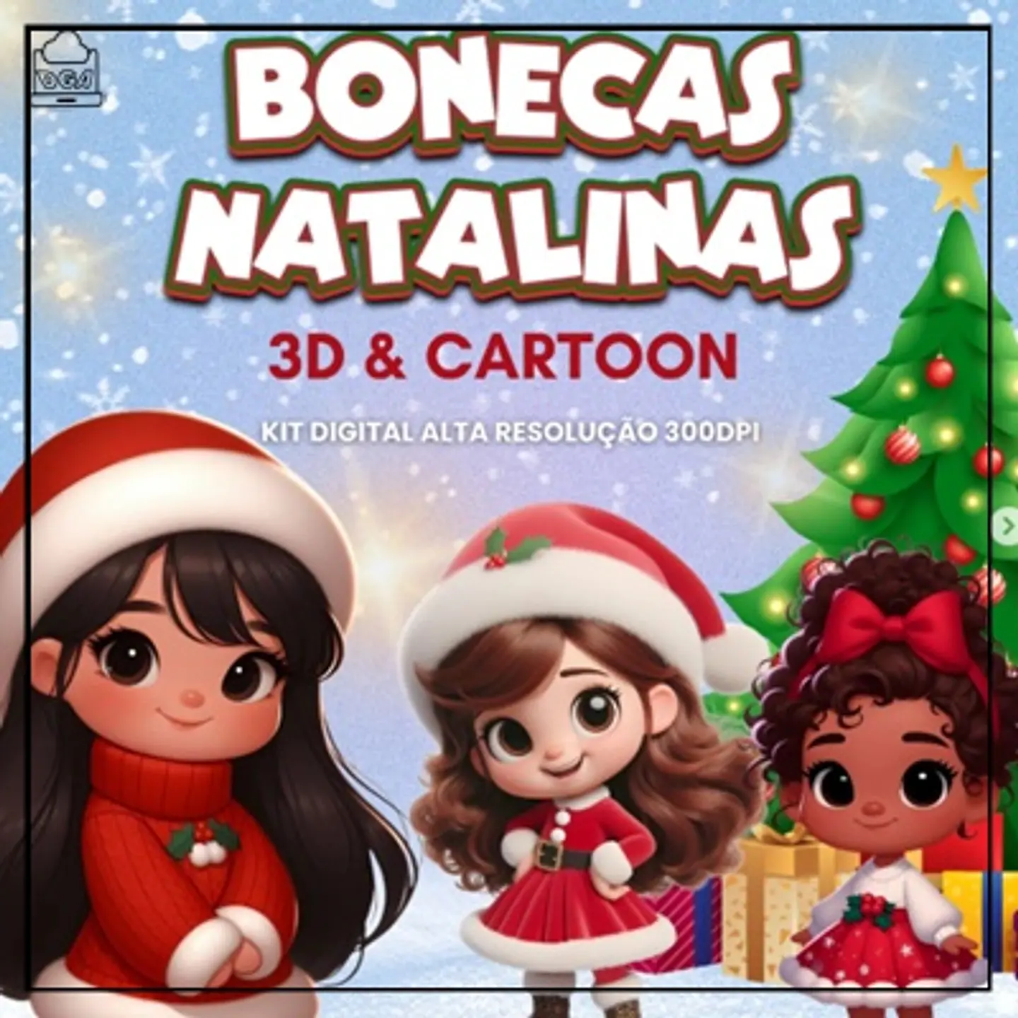 Kit Digital Bonecas Natalinas Natal 1 1