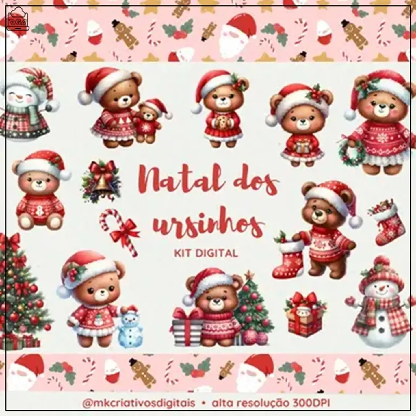 Kit Digital Ursinhos Natal 4 1