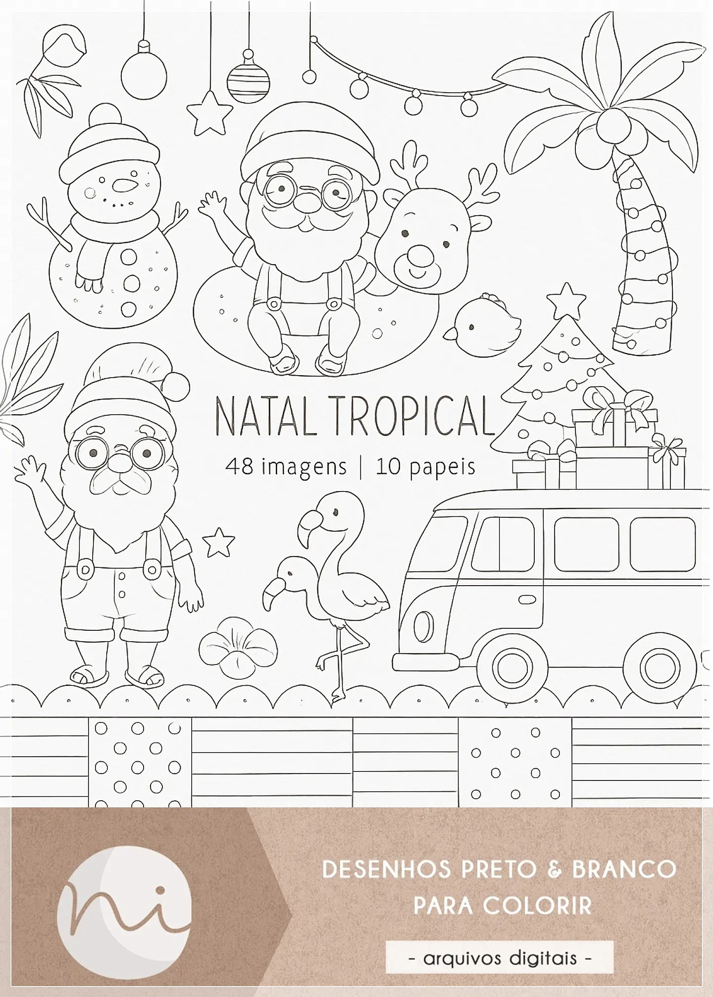 Kit Digital Tropical Colorir Natal 22 1
