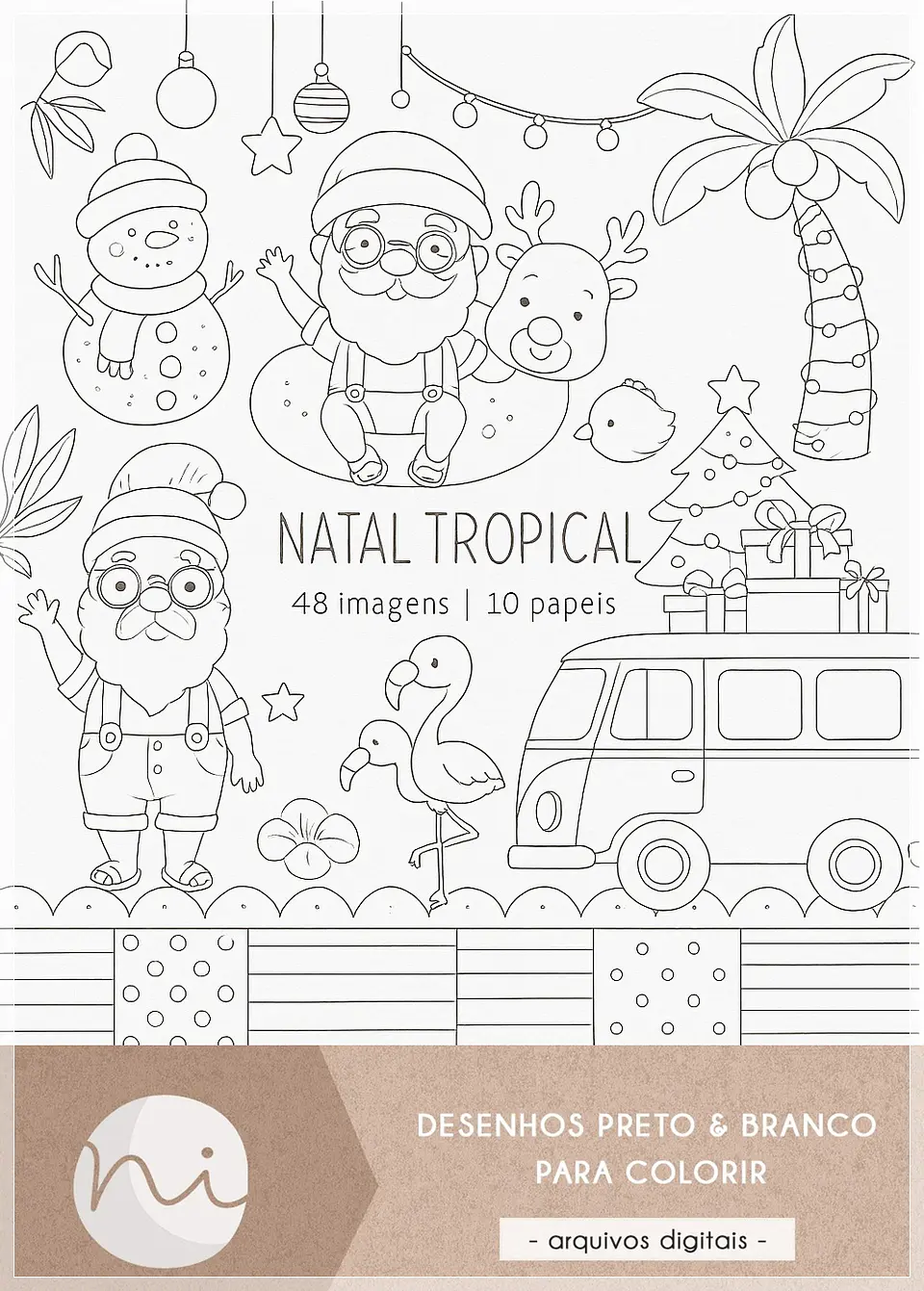 Kit Digital Tropical Colorir Natal 22 1