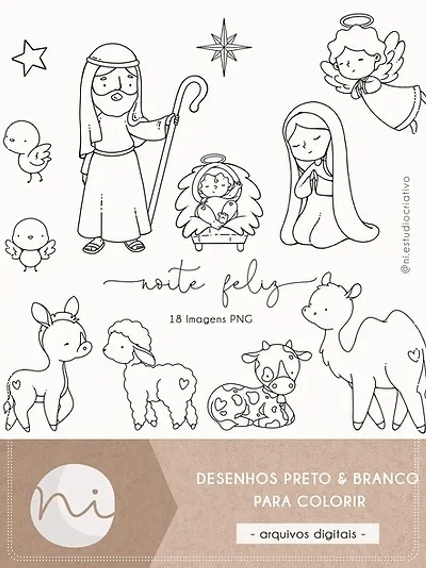 Kit Digital Noite Feliz Colorir Natal 15 1