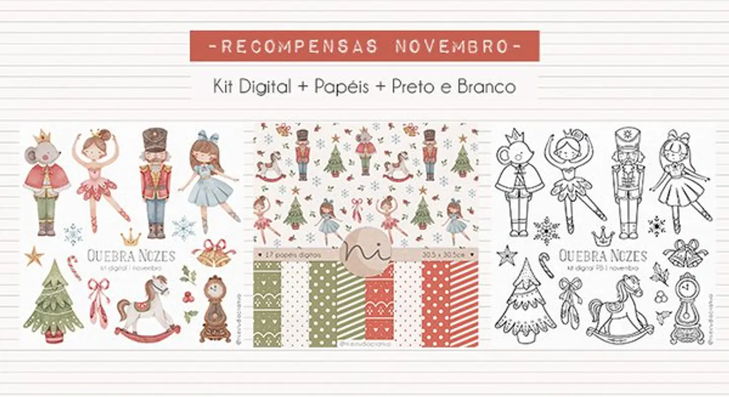 Kit Digital Papéis + Preto e Branco Natal 3 1