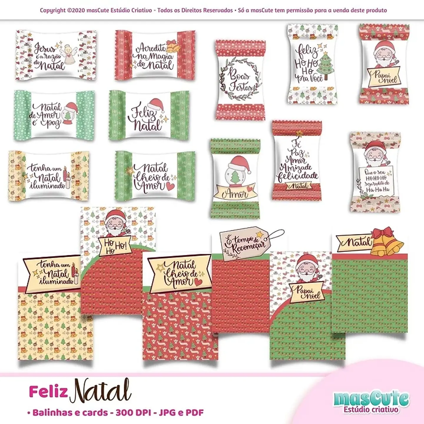 Kit Digital Arquivo Balinhas e Cards feliz Natal 2 1