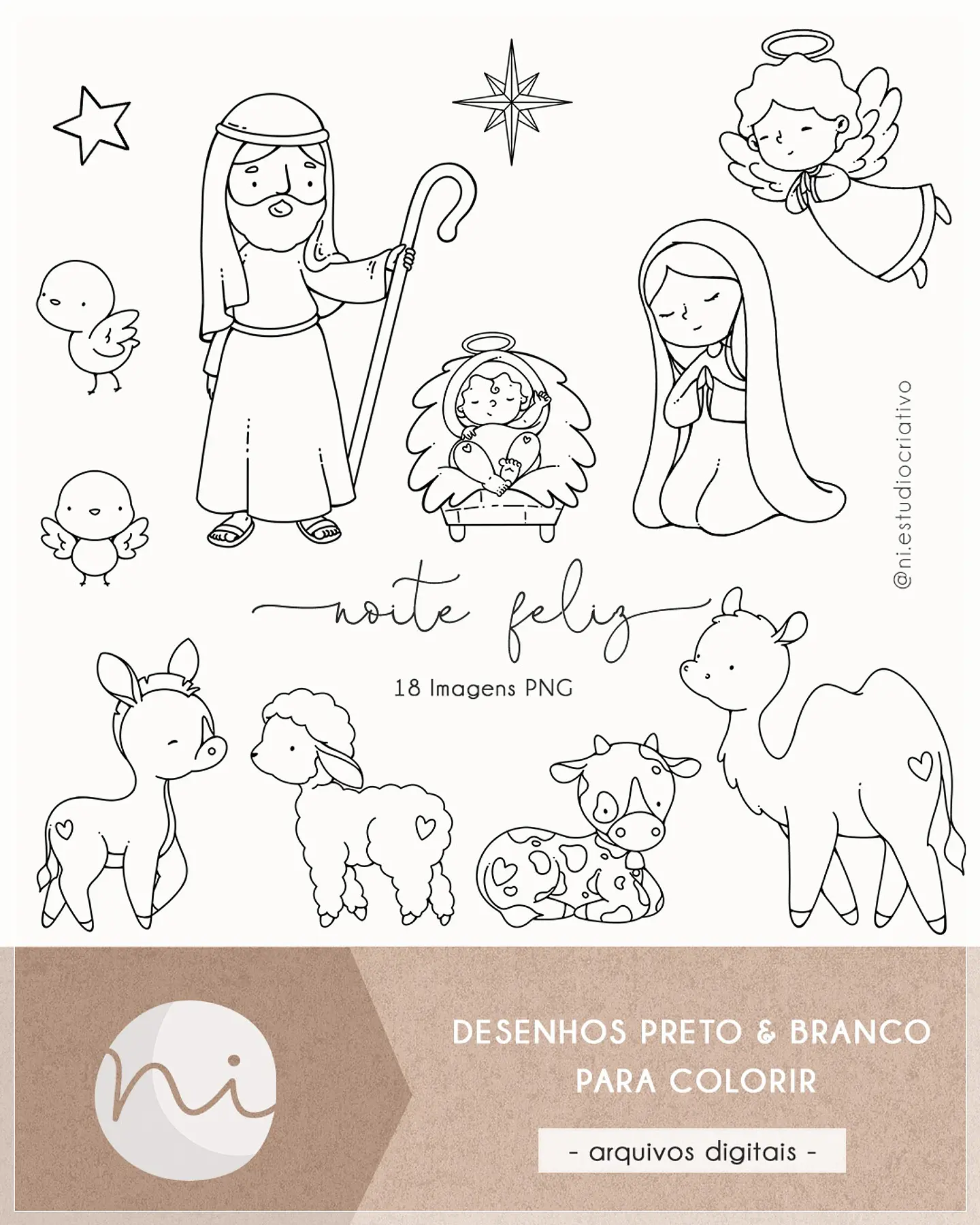 Kit Digital Noite Feliz Colorir Natal 21 1