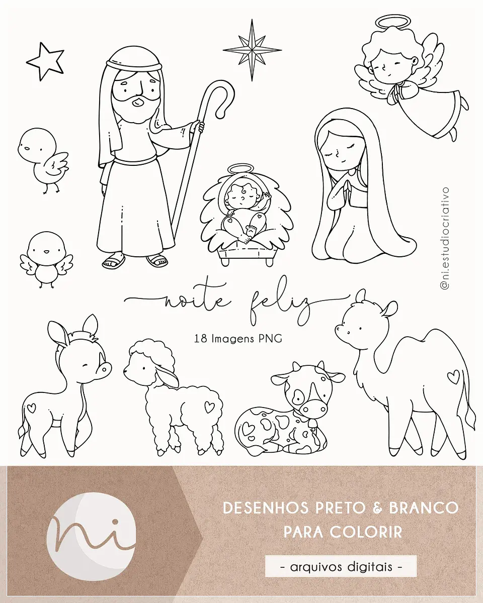 Kit Digital Noite Feliz Colorir Natal 21 1