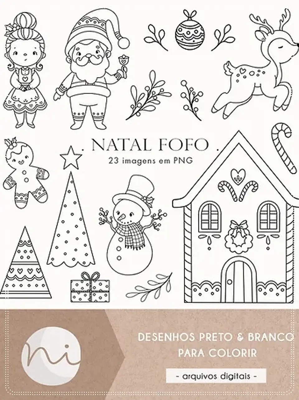 Kit Digital Fofo Colorir Natal 14 1