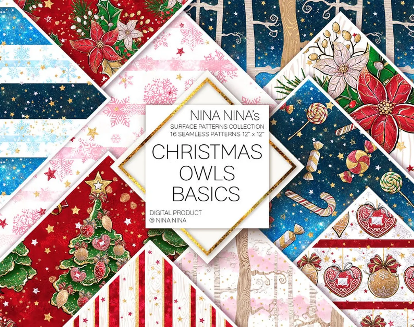 Kit Digital Christmas Owls Basics Natal 14 1