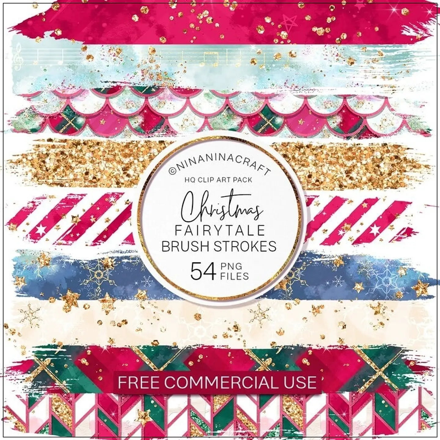 Kit Digital Christmas Fairytale Brush Strokes Natal 2 1