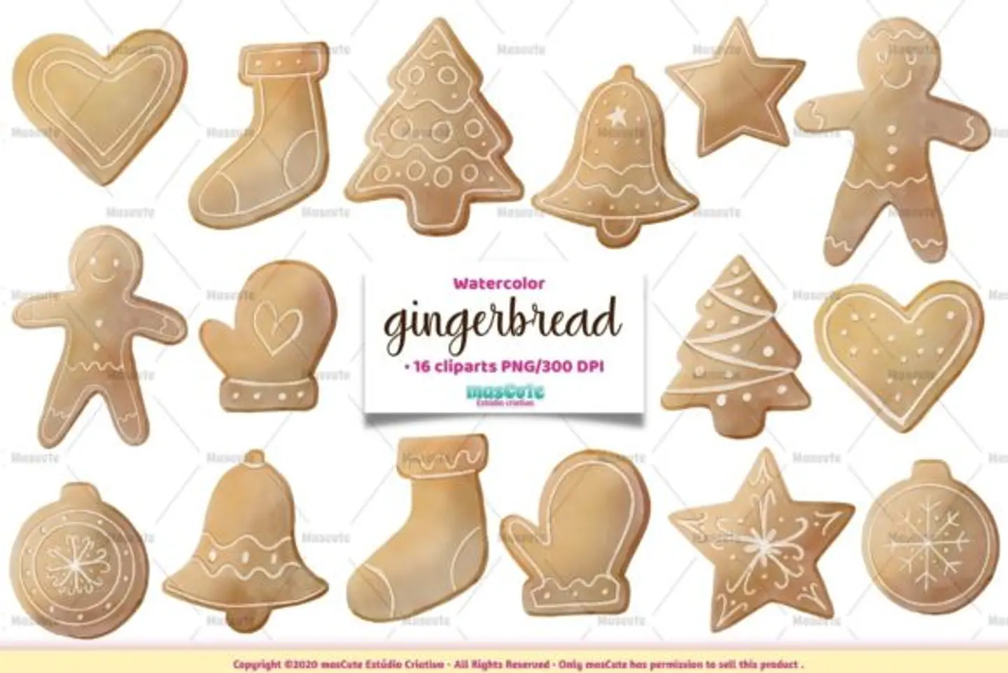 Kit Digital Christmas Gingerbread Natal 8 1