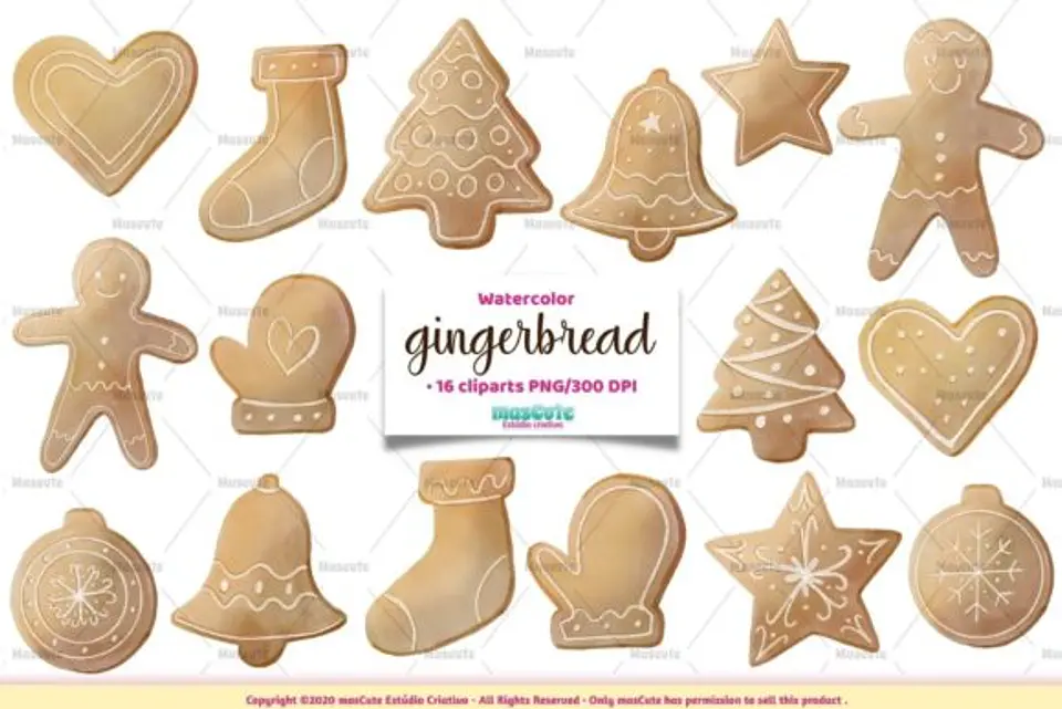Kit Digital Christmas Gingerbread Natal 8 1