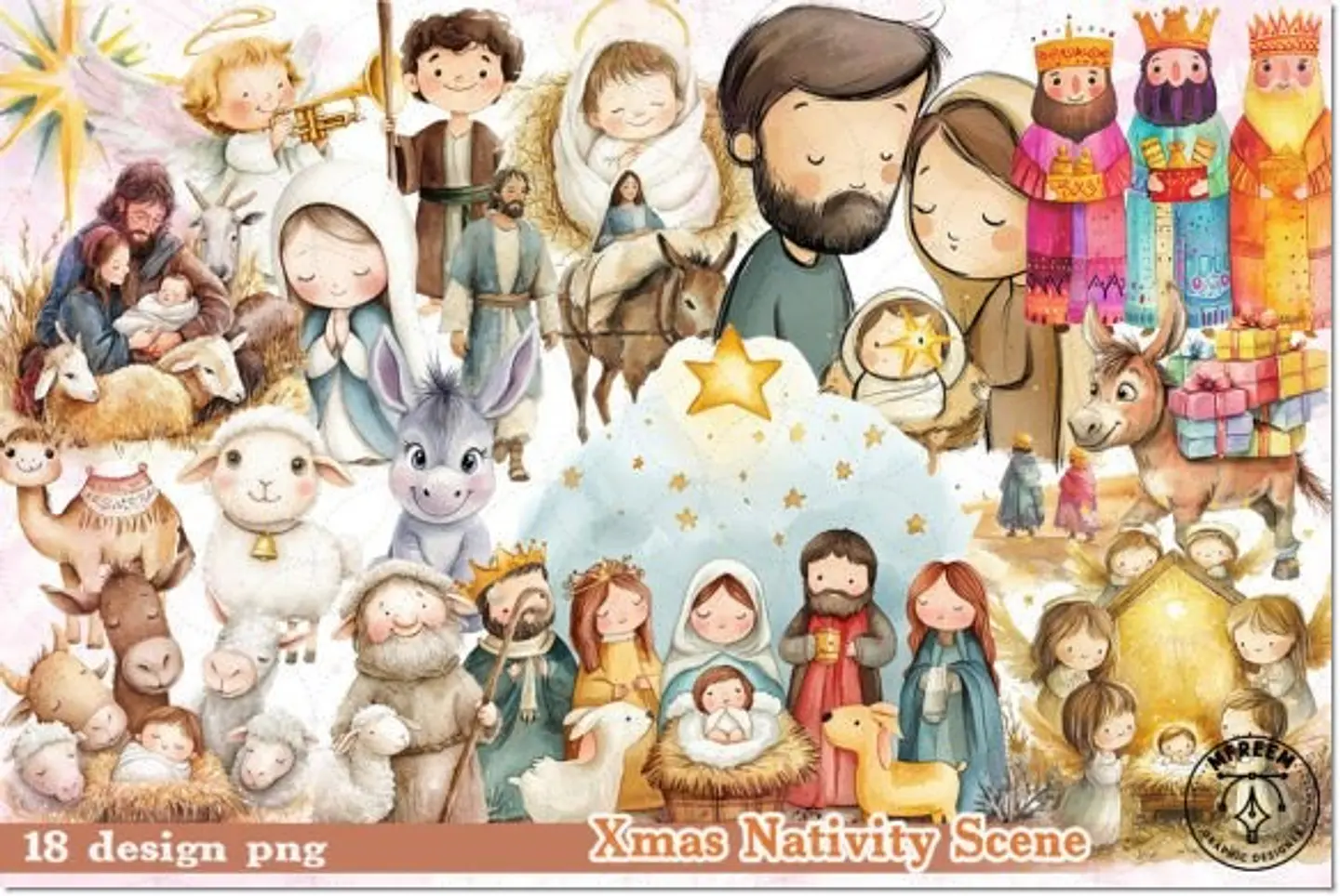 Kit Digital Xmas Nativity Scene Natal 4 1