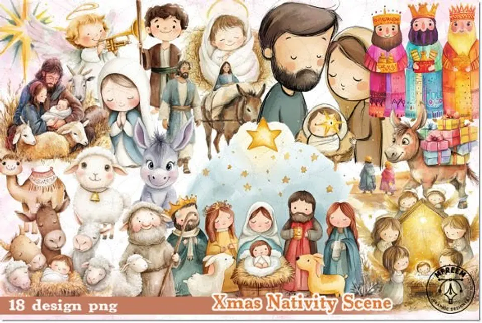 Kit Digital Xmas Nativity Scene Natal 4 1