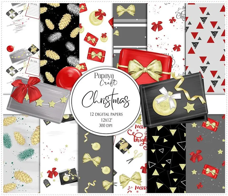 Kit Digital Christmas Paper Natal 1 1