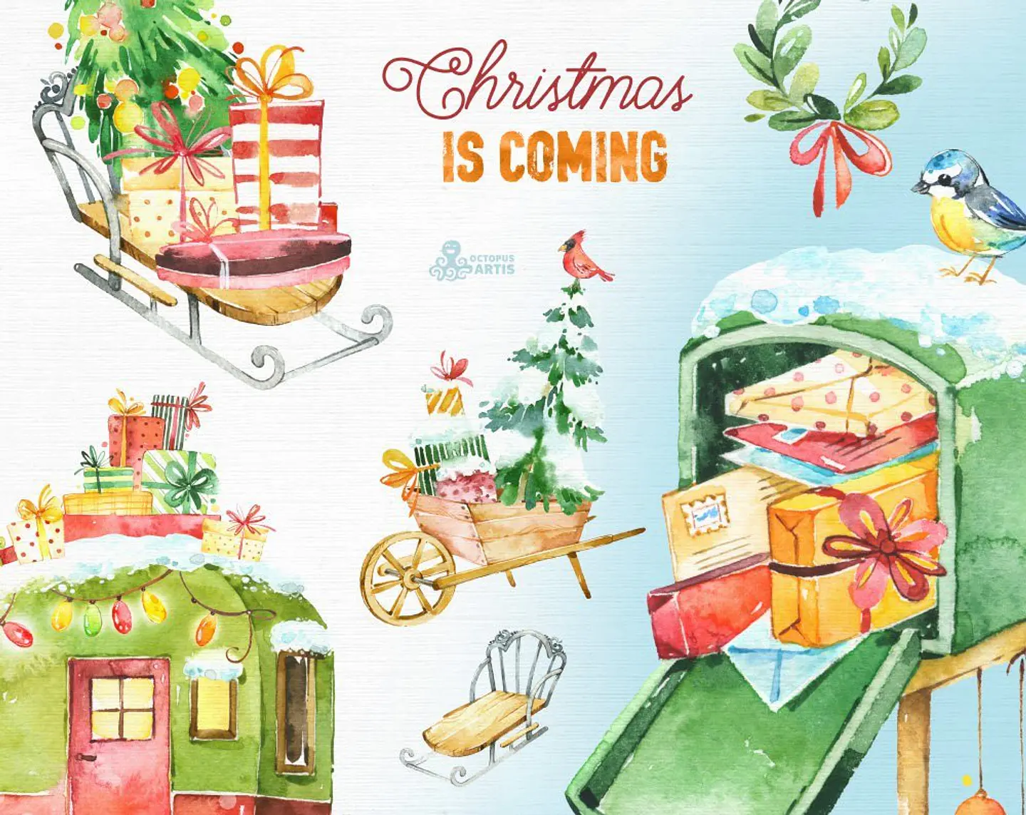 Kit Digital Christmas Is Coming Natal 1 1