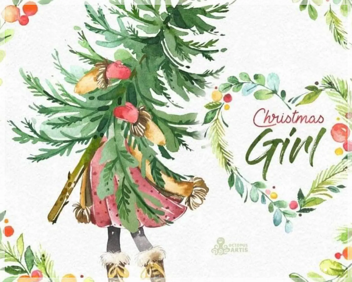 Kit Digital Christmas Girl Natal 5 1