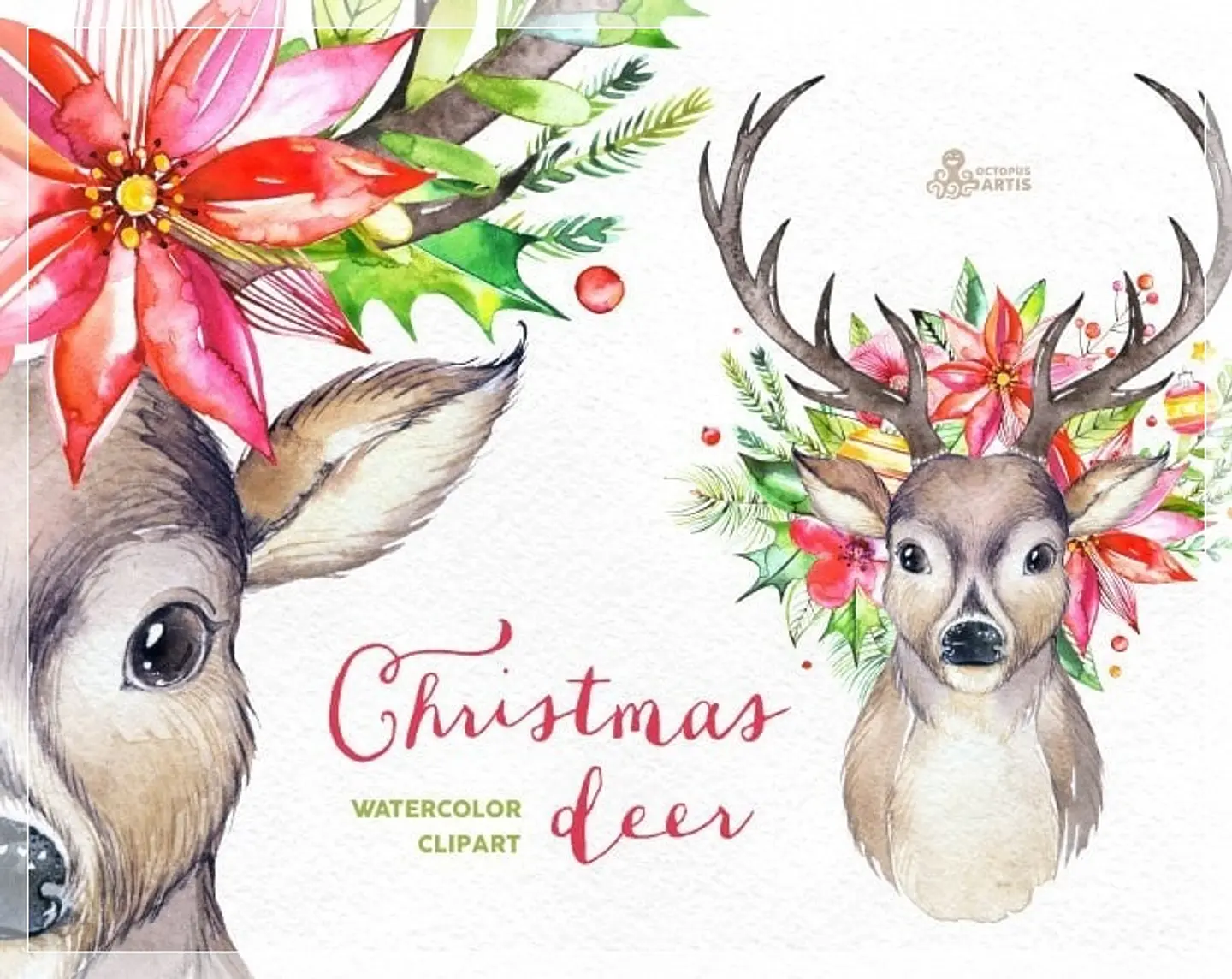 Kit Digital Christmas Deer Natal 4 1