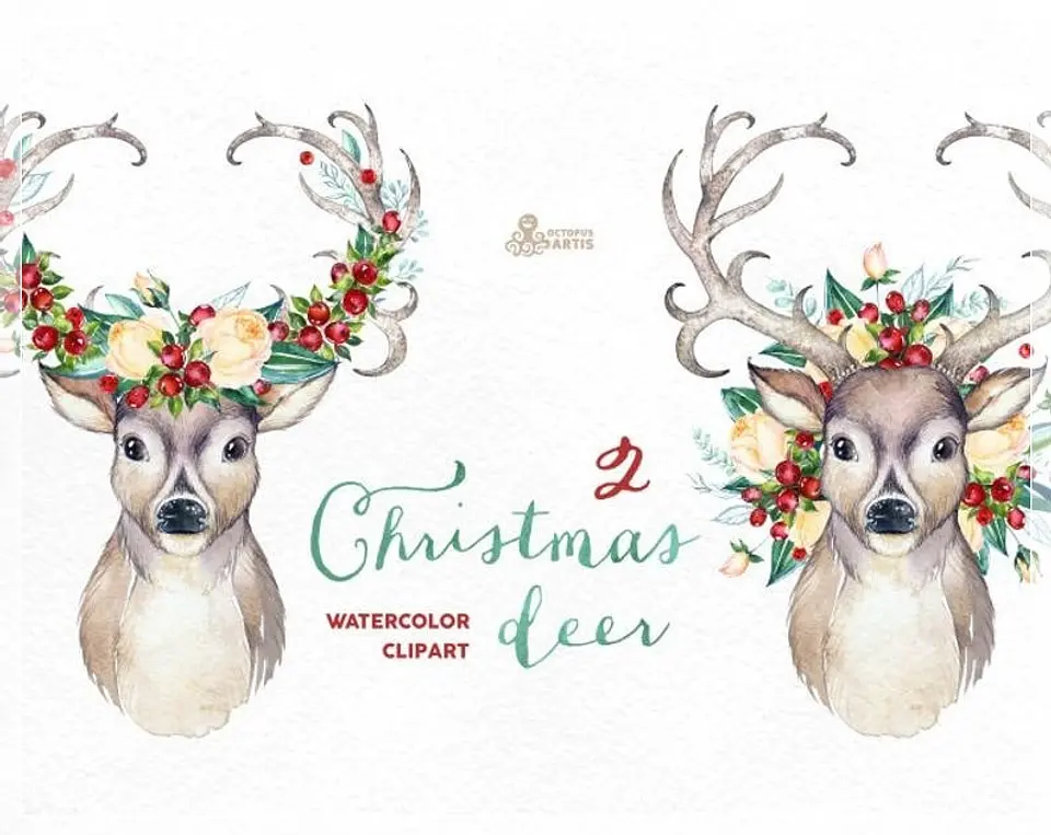 Kit Digital Christmas Deer Natal 3 1