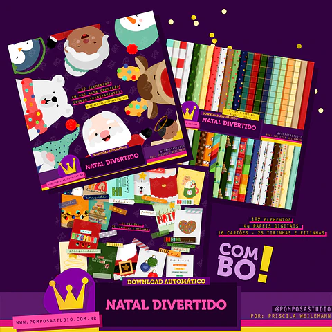 Kit Digital Combo divertido Natal 1