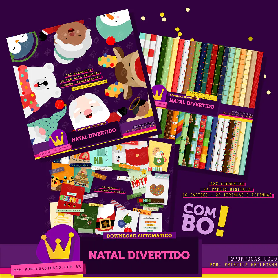 Kit Digital Combo divertido Natal 1 1