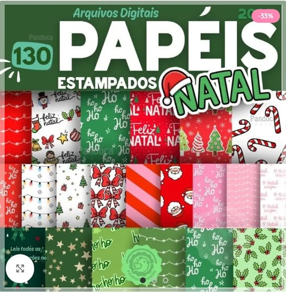 Kit Digital Papéis Natalinos Natal 17 1