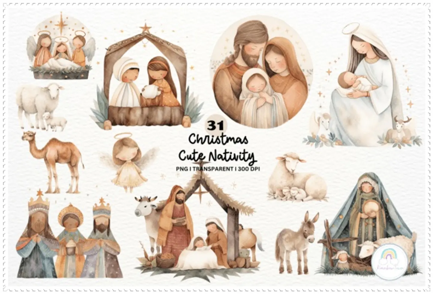 Kit Digital Cute Christmas Nativity Scene Natal 1 1