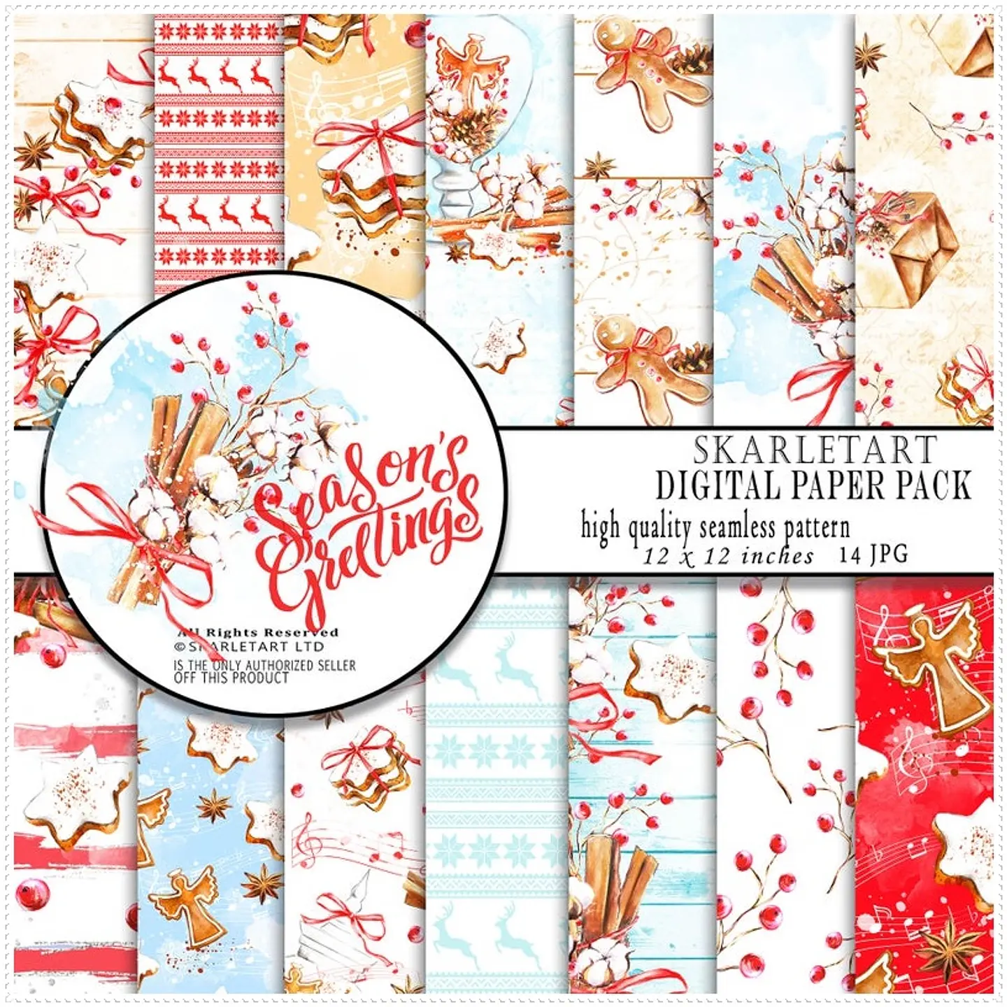 Kit Digital Chirstmas Paper Pack Natal 3 1