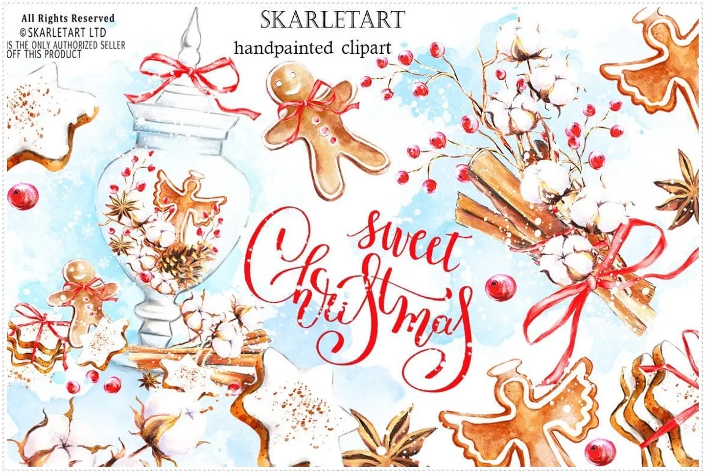 Kit Digital Chirstmas Clipart Watercolor Natal 2 1