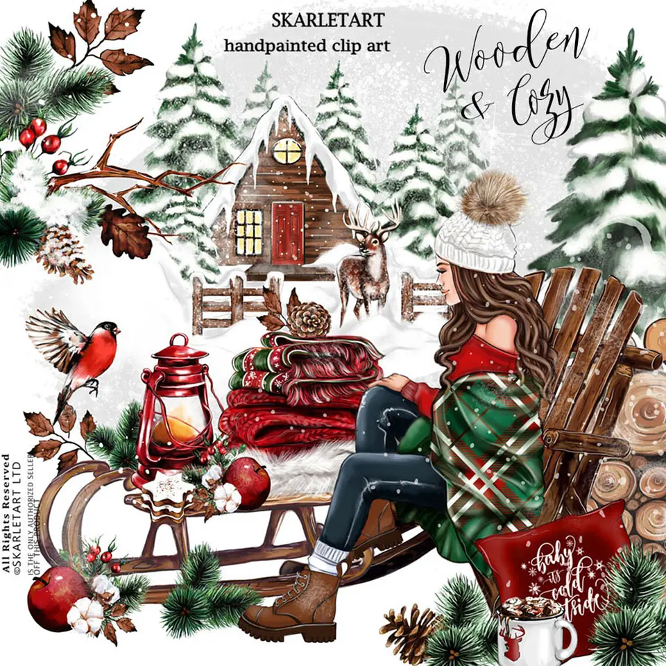 Kit Digital Wooden amp Cozy Natal 1 1