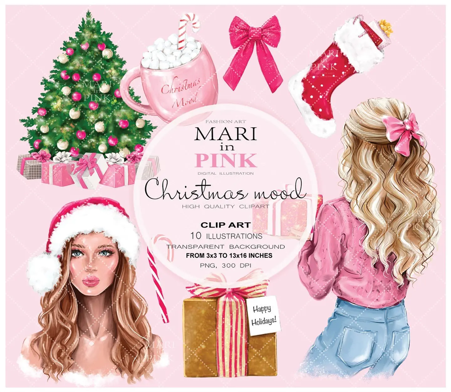 Kit Digital Christmas Clipart Natal 1 1