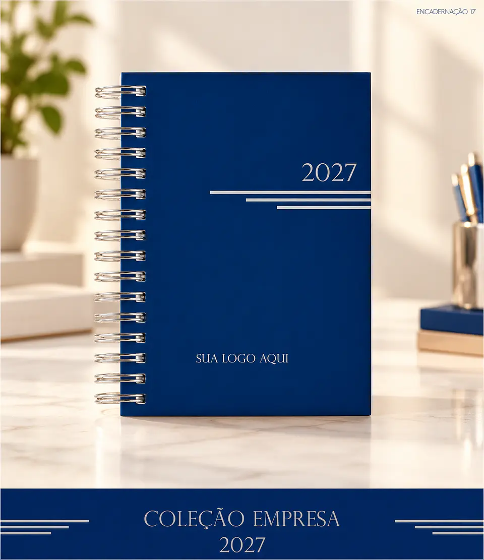 Encadernação - Agenda Empresa Azul 1