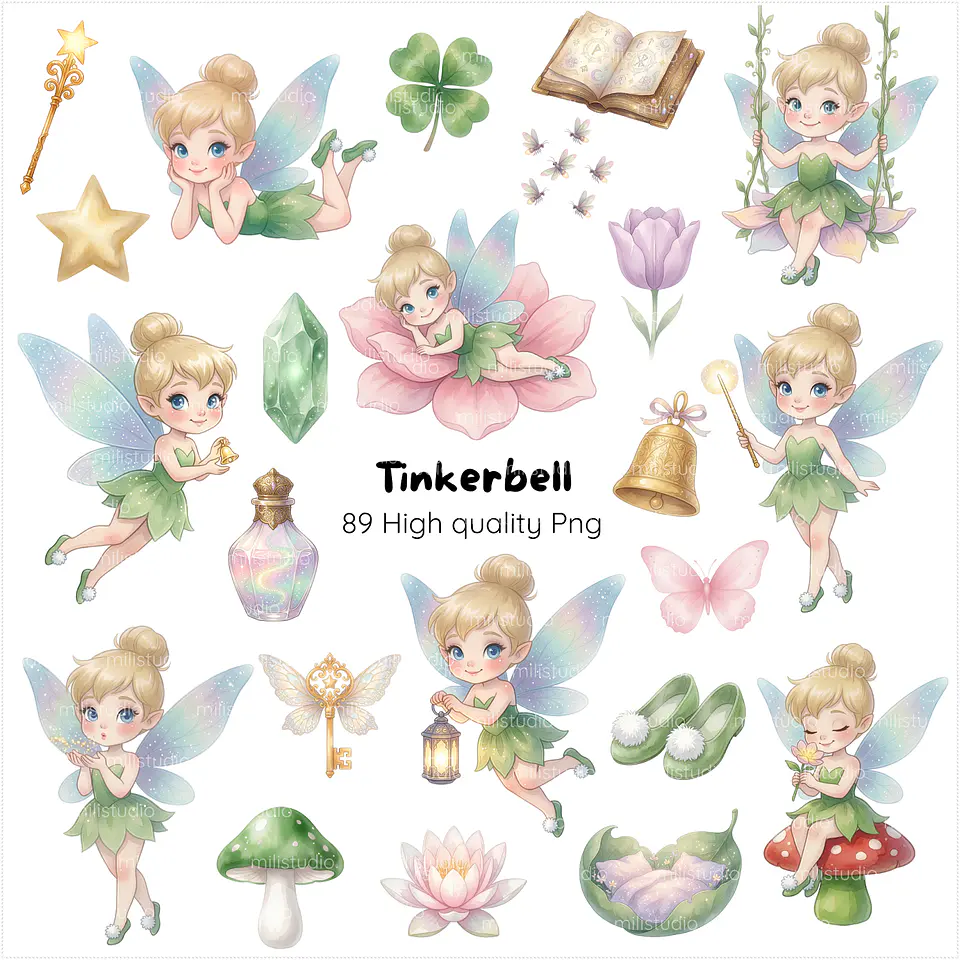 Kit Digital Tinkerbell Sininho 4 1