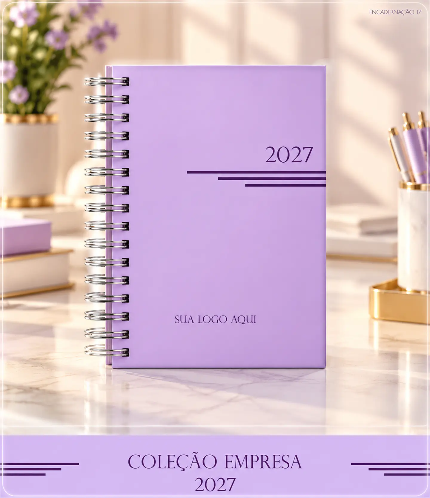 Encadernação - Agenda Empresa Lilás 1