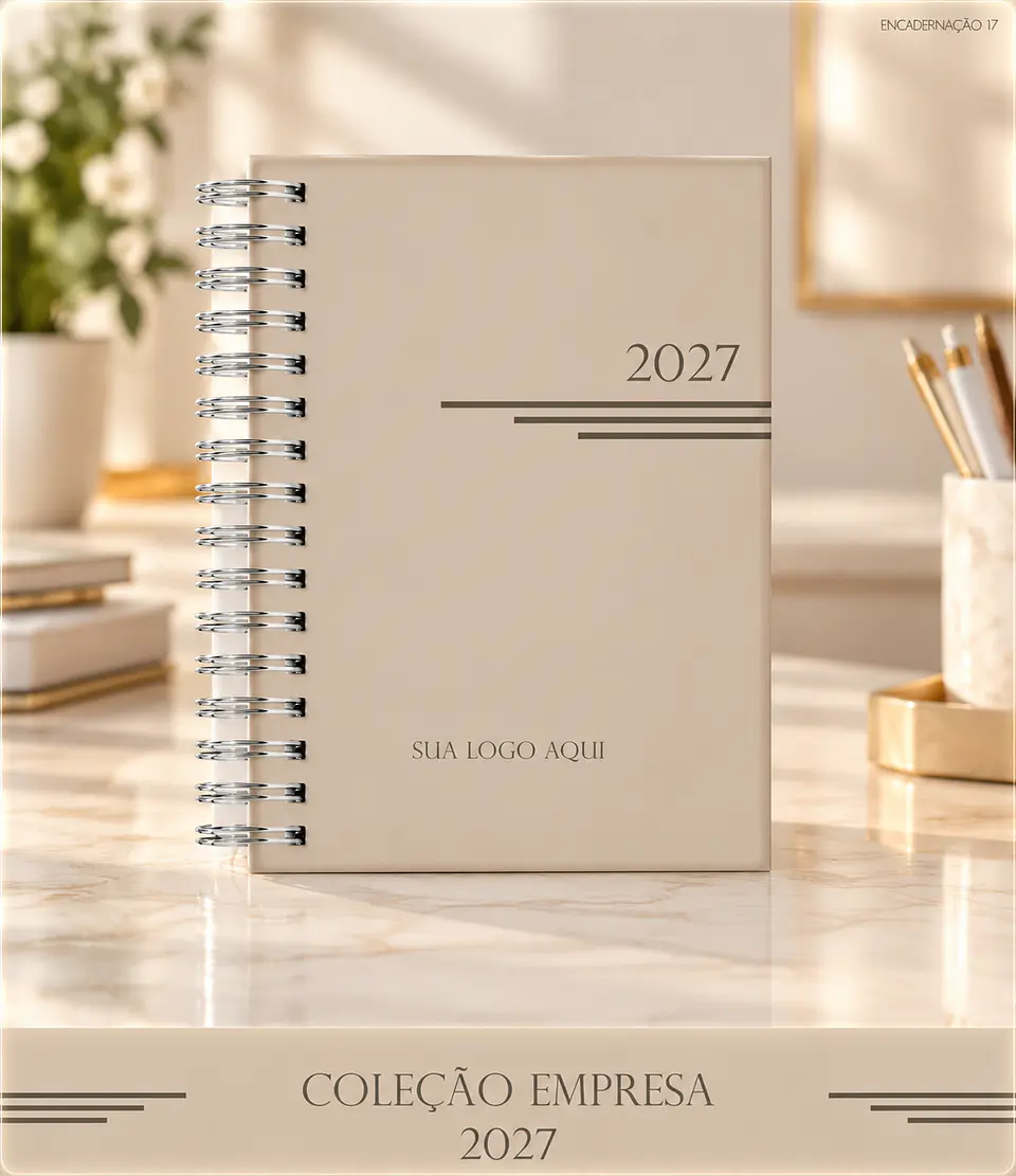 Encadernação - Agenda Empresa Bege 1