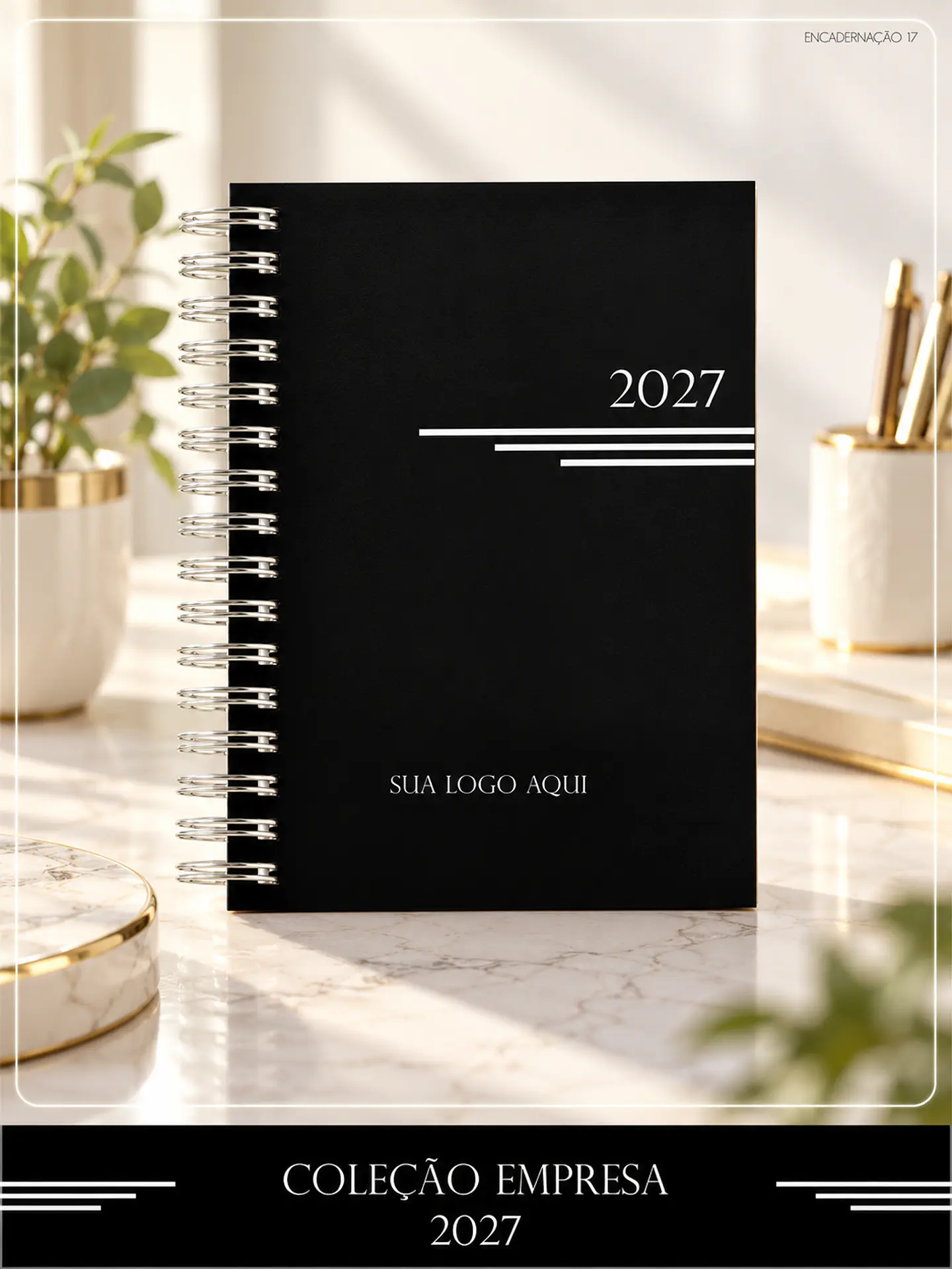 Encadernação - Agenda Empresa Preta 1