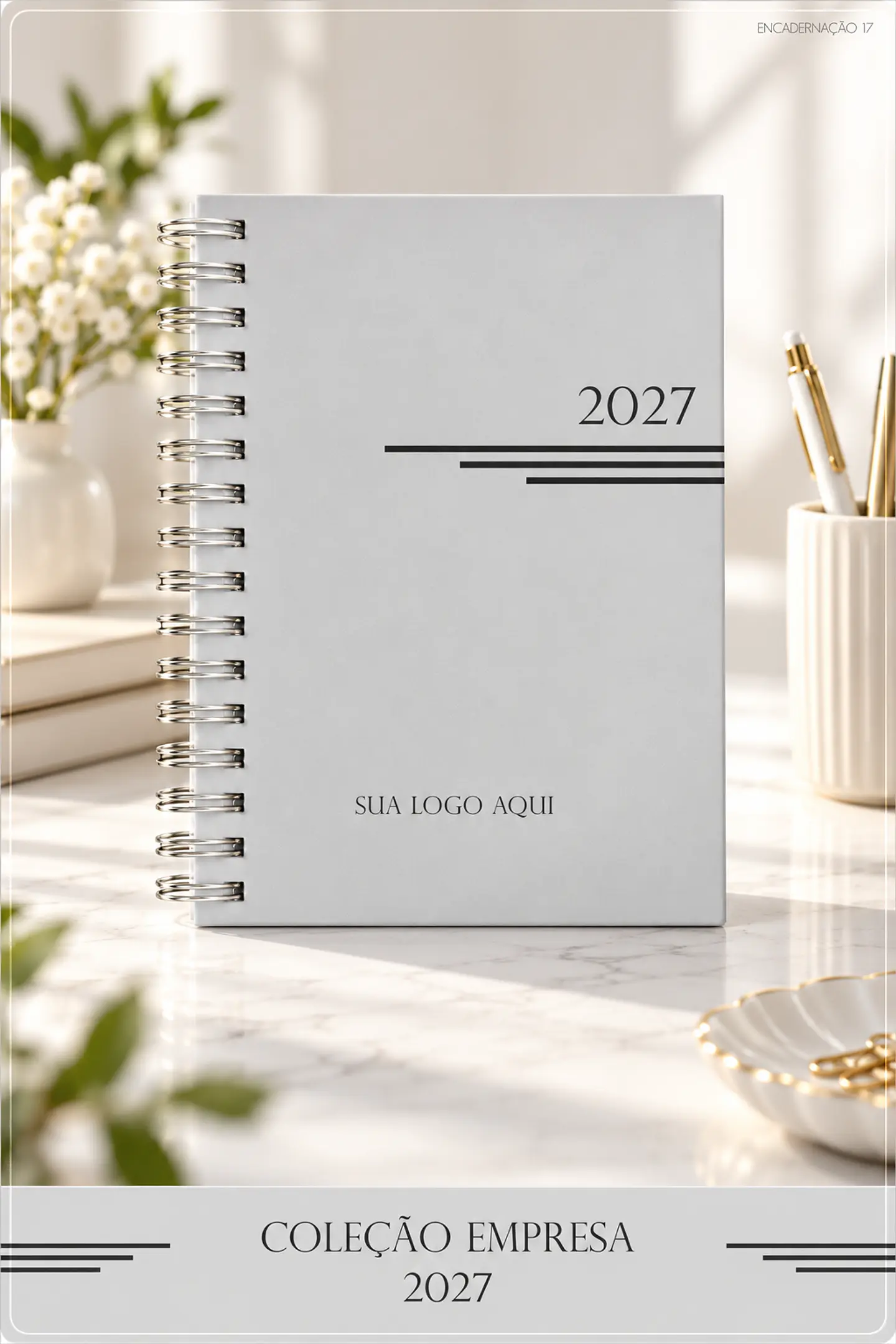 Encadernação - Agenda Empresa Cinza 1