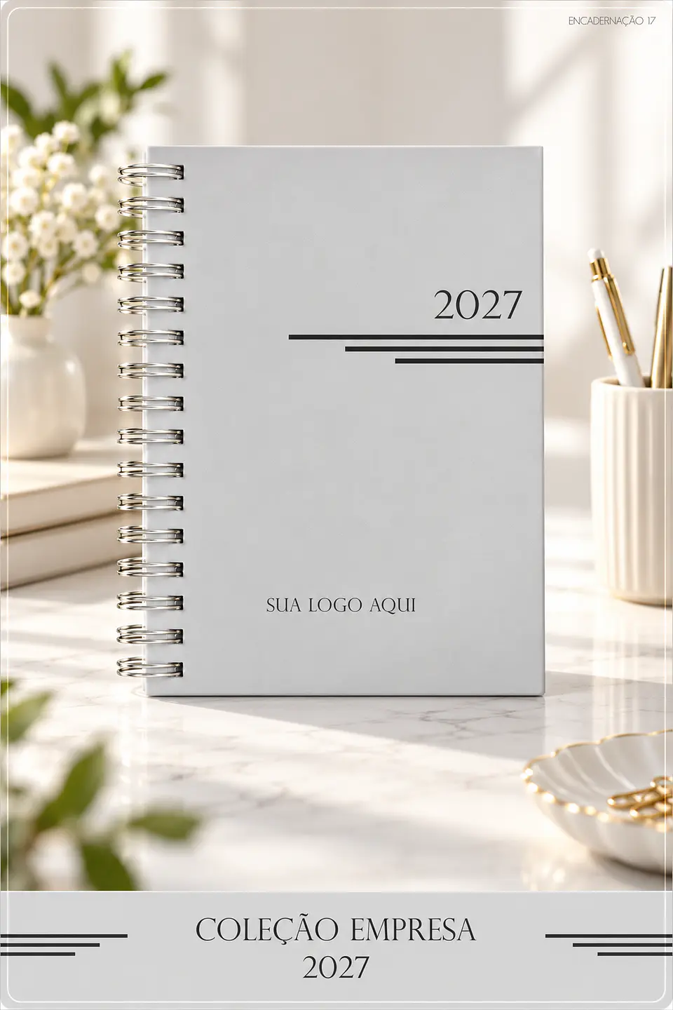 Encadernação - Agenda Empresa Cinza 1