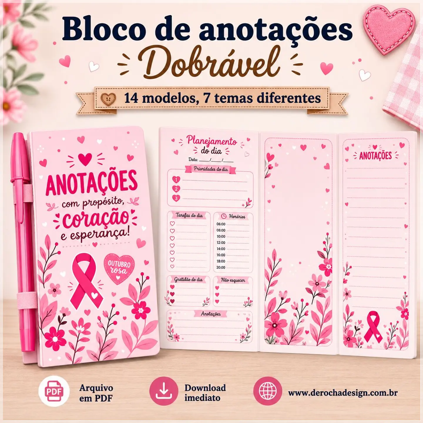 Encadernação - Bloquinho Outubro Rosa 1