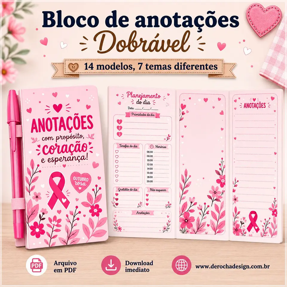 Encadernação - Bloquinho Outubro Rosa 1