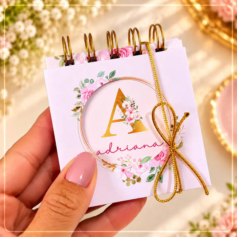 Arquivo de Corte Mini Calendário 27 Floral Rosa 2 1