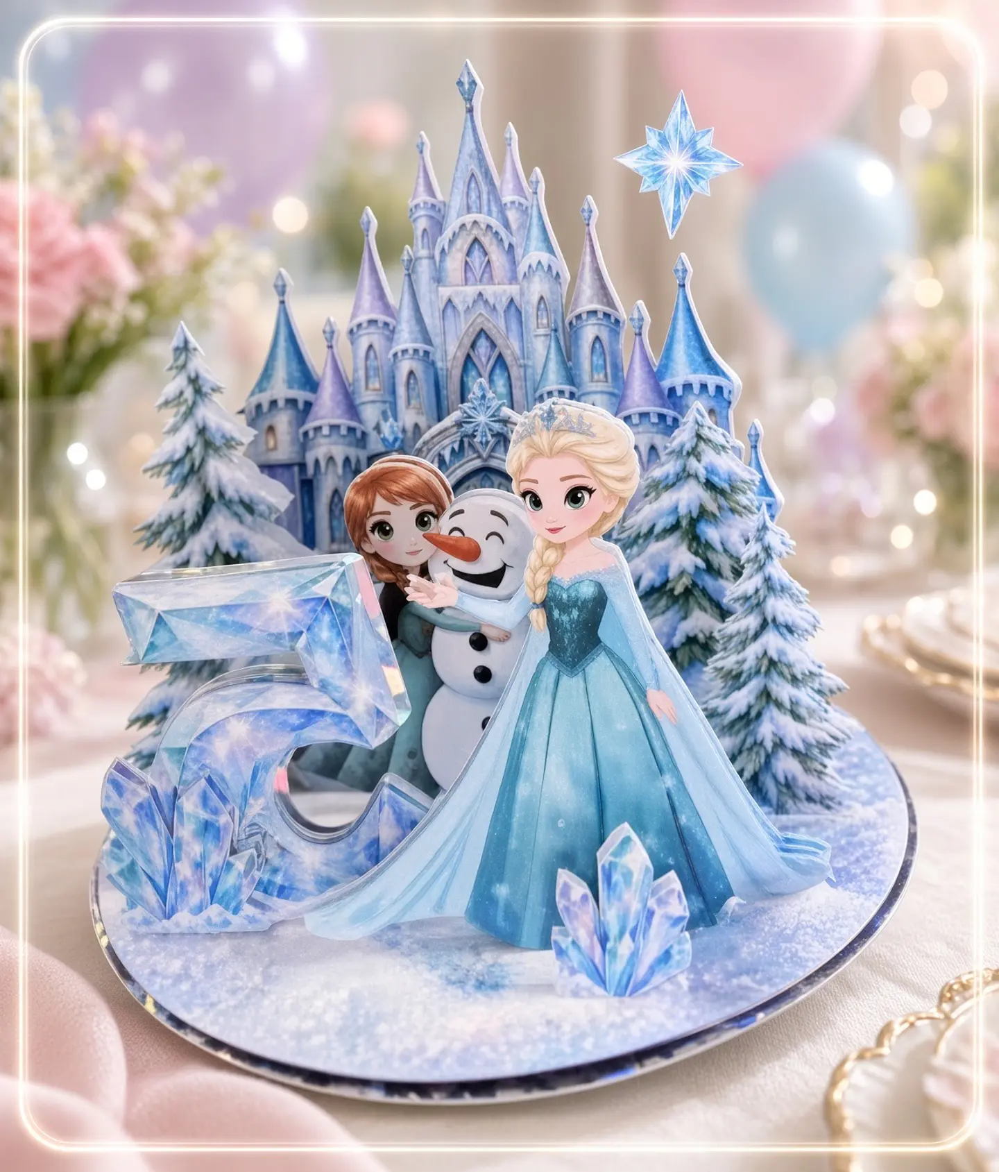 Arquivo de Corte Topo de Bolo Cenario Vela Frozen 2 1