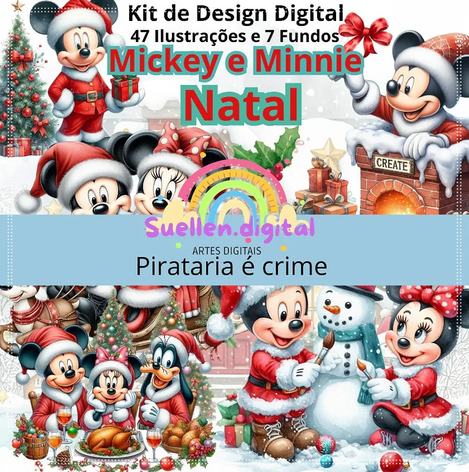 Kit Digital Turma do Mickey Natal 5 1