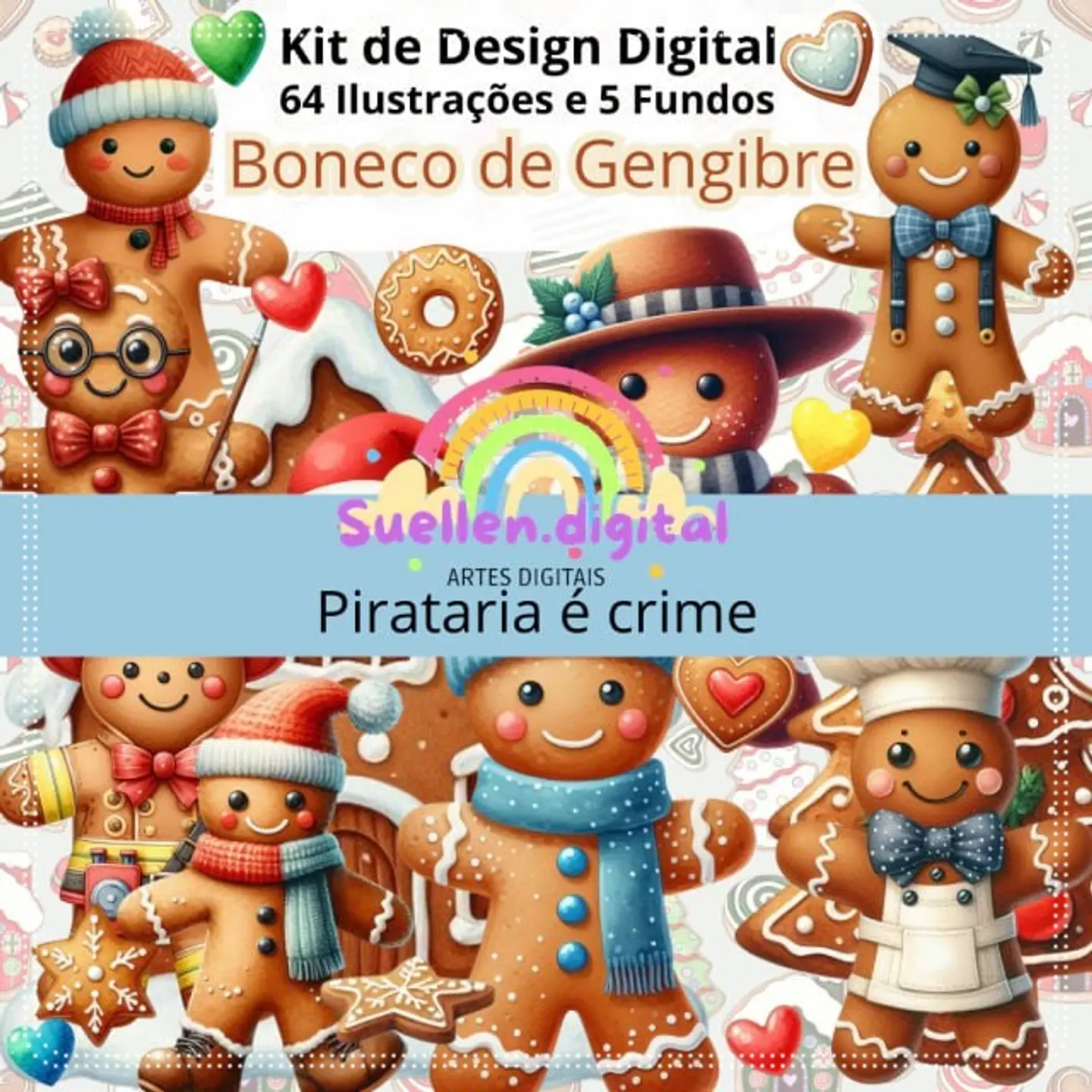 Kit Digital Boneco de Gengibre Natal 1 1