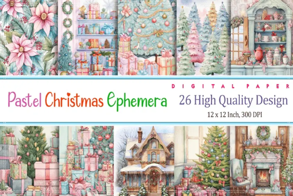 Kit Digital Pastel Christmas Ephemera Natal 63 1