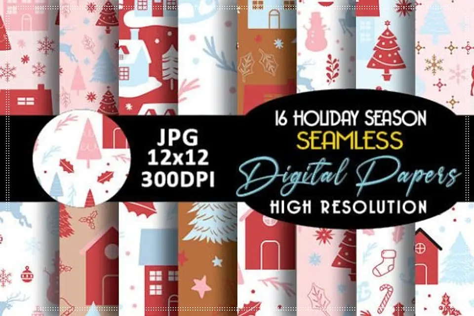 Kit Digital Neutral Holiday-Season Papers Natal 60 1