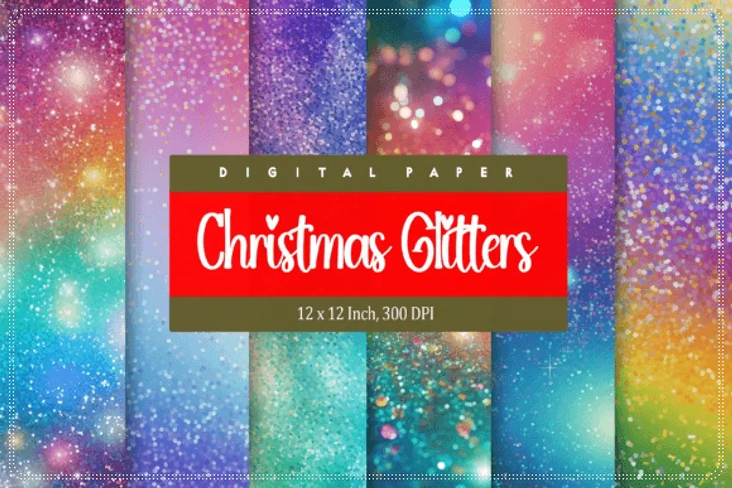 Kit Digital Christmas Rainbow Glitter Natal 52 1
