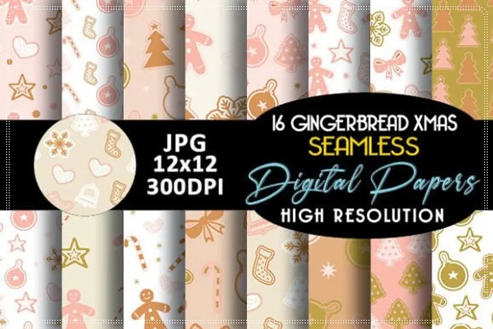 Kit Digital Boho Gingerbread Man Natal 50 1
